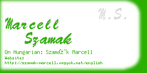 marcell szamak business card